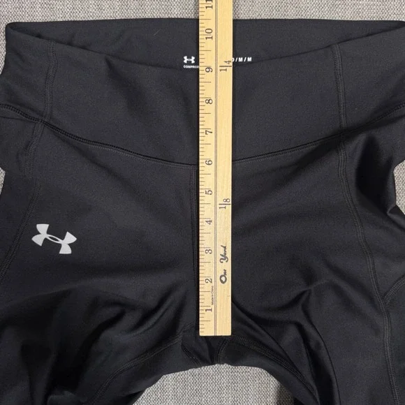 Under Armour Run HeatGear Leggings Women Medium Black Compression Athletic Pants - Picture 5 of 7